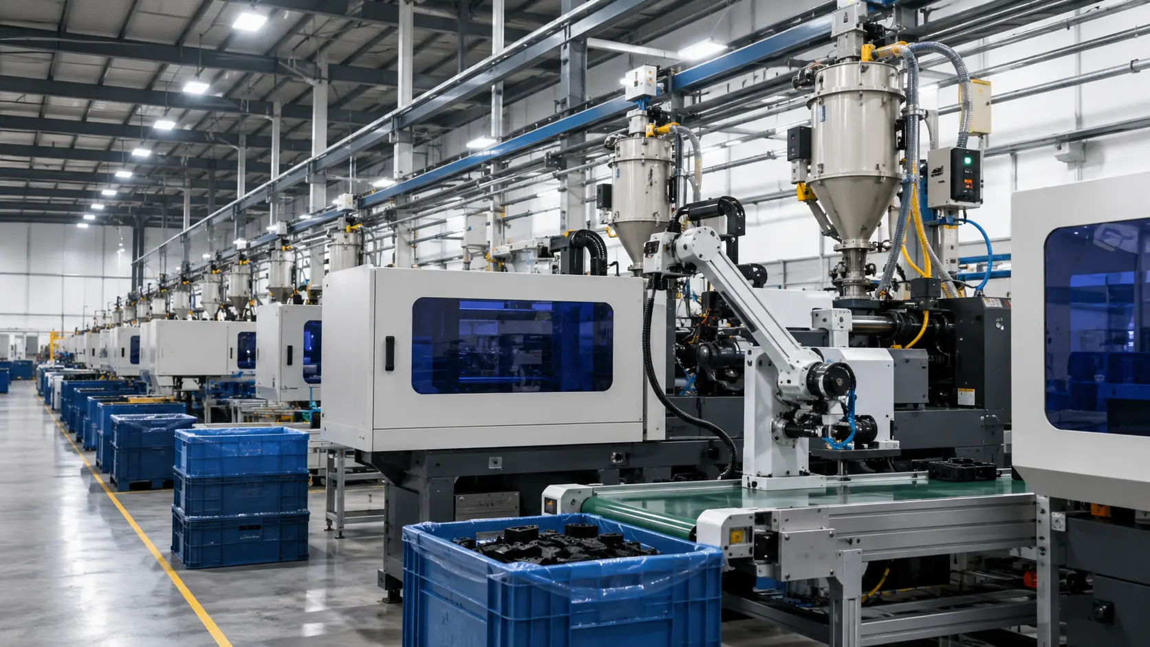 Injection molding manufacturing workshop