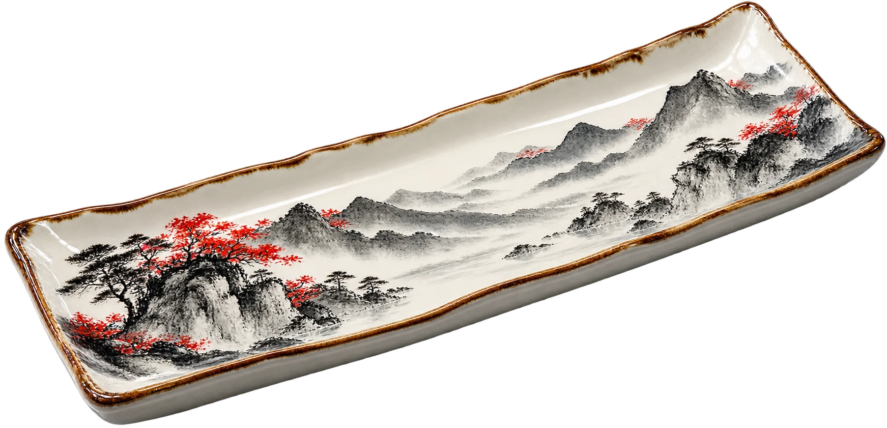 东方留白寿司盘透明背景概念产品图