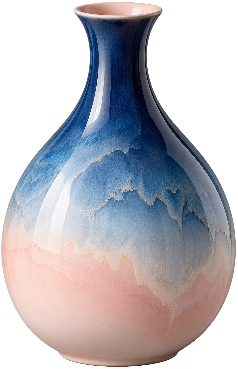 暮色渐变釉花器透明背景概念产品图