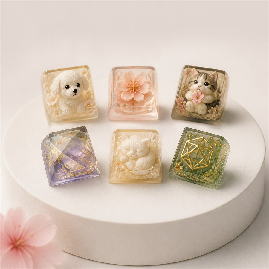 宠物、花朵与几何造型个性化键帽