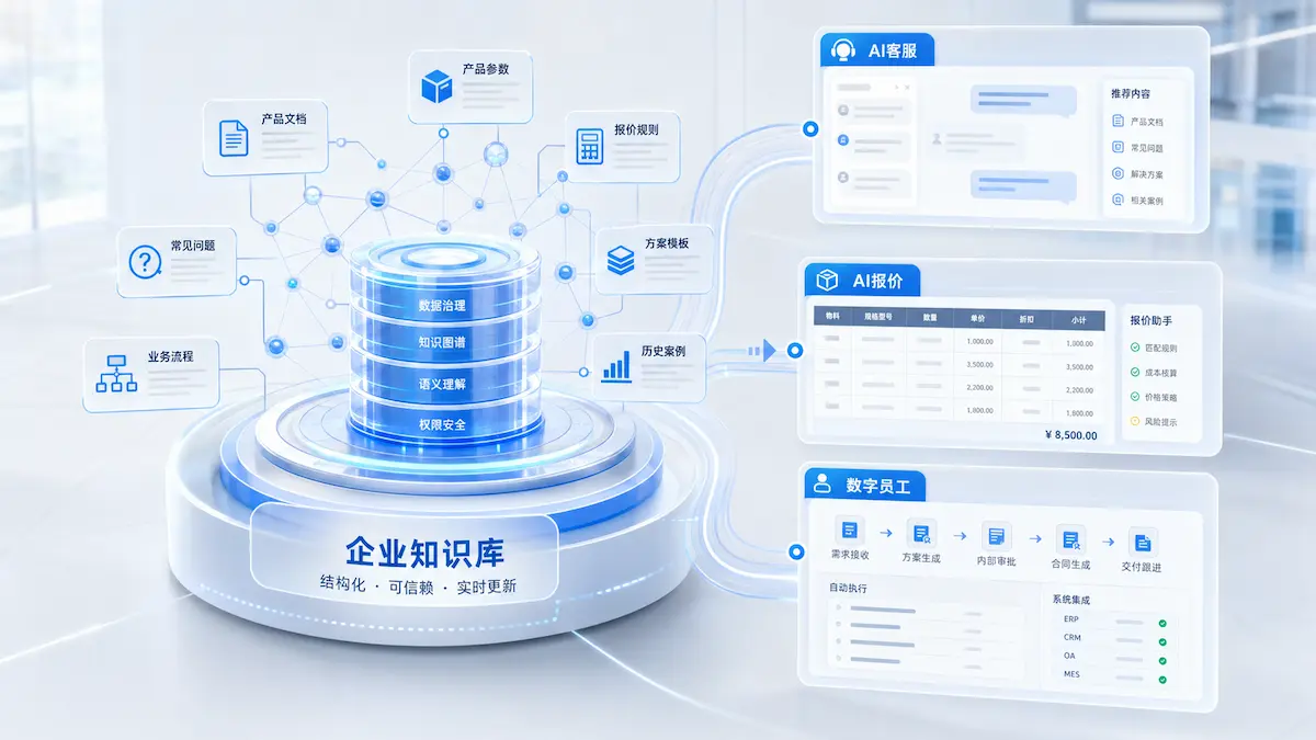 企业知识库支撑AI客服、AI报价和数字员工